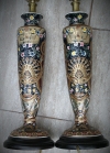 Cặp đèn sứ Majolica Ý (Italia) Cổ điển vẽ tay 29 x 6