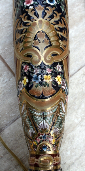 Cặp đèn sứ Majolica Ý (Italia) Cổ điển vẽ tay 29 x 6